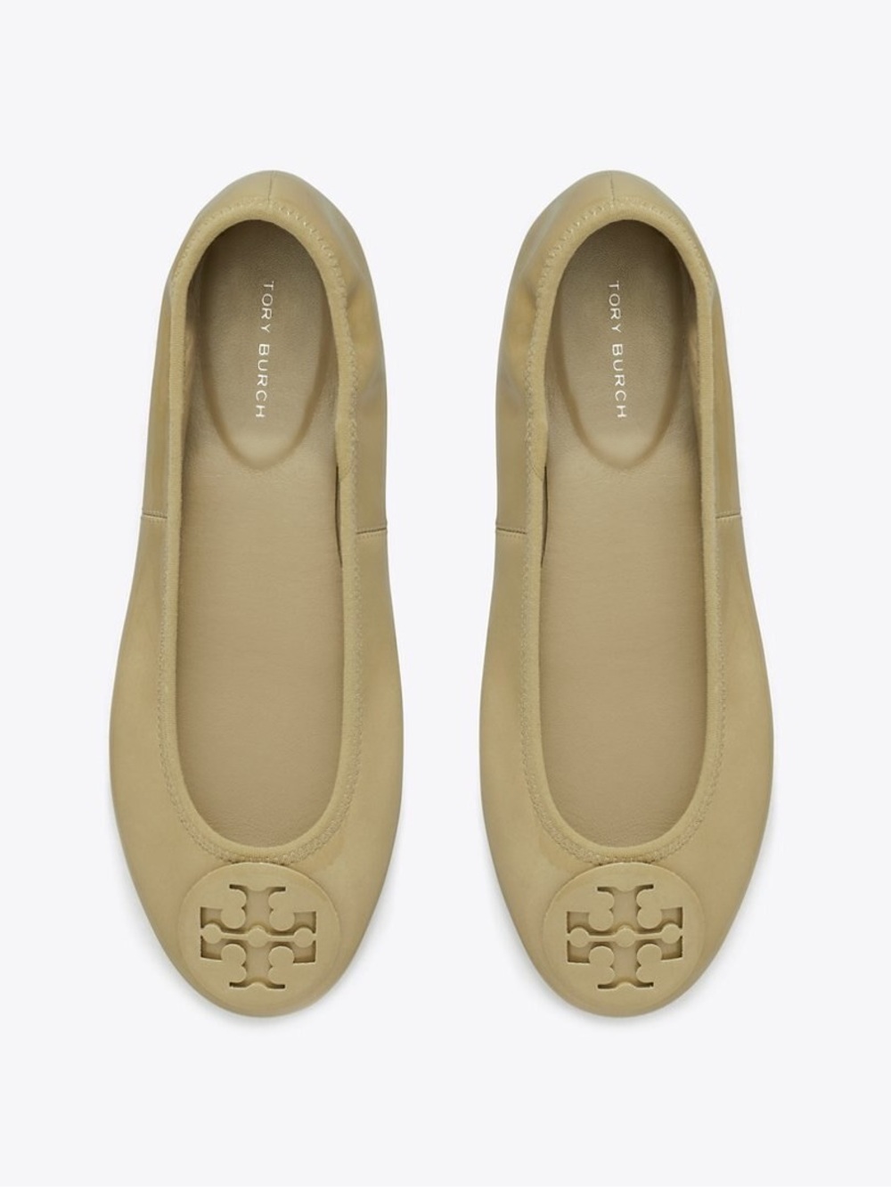 Tory Burch Reva Travel Patent Leather Palo Santo Ballet Flats - size 8M - NIB